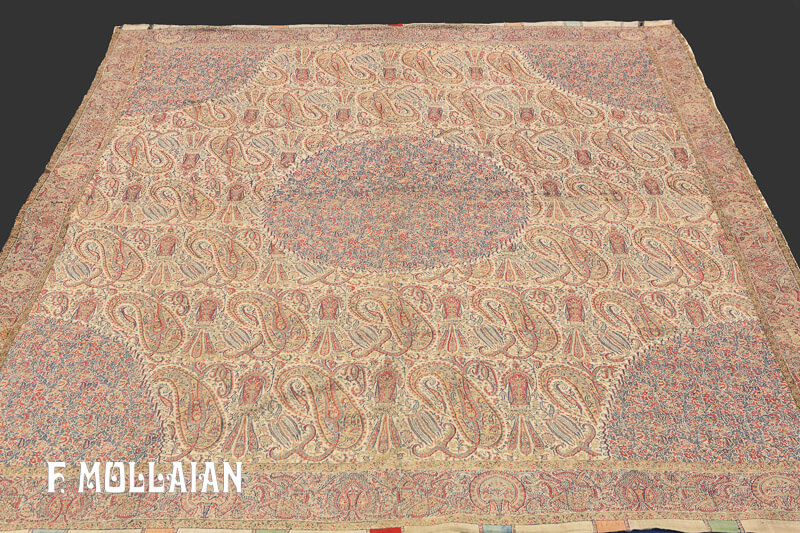 Antique Kashmir Silk Textile n°:64844388